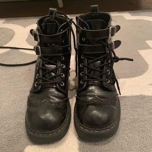 Black combat boots